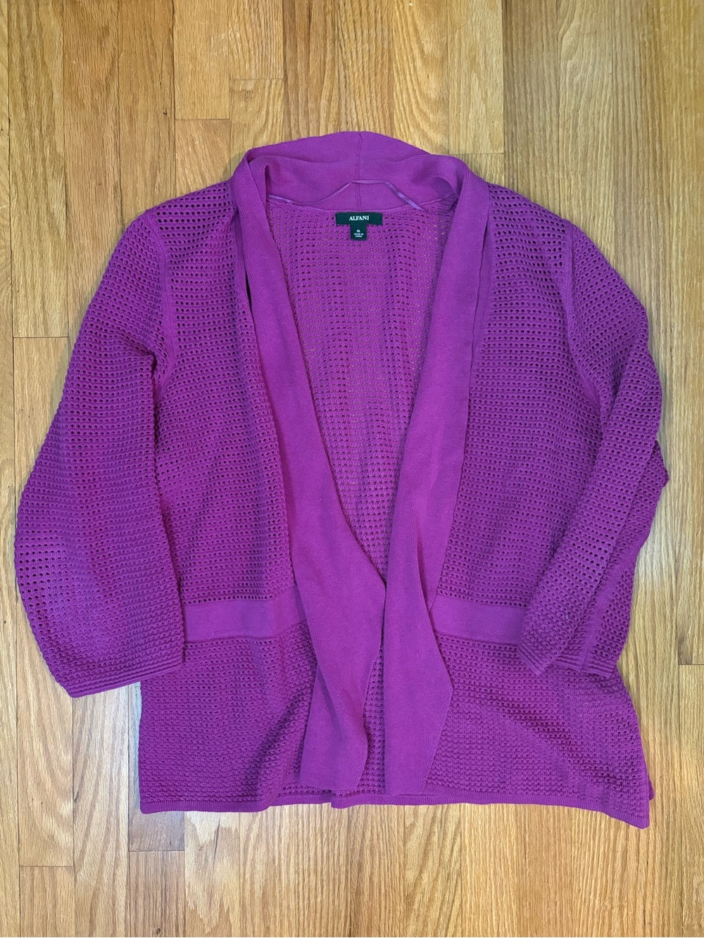 Alfani Open-Front Cardigan in Vibrant Magenta